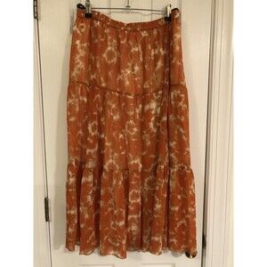 Linea by Louis Dell'Olio - Tie Dye Boho Skirt - Orange Large L